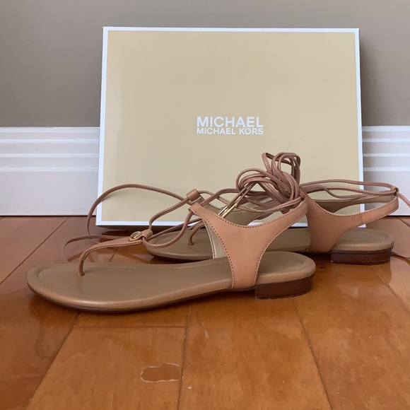 Michael Michael Kors Gladiator Leather Lace Up Sandals - Picture 4 of 5